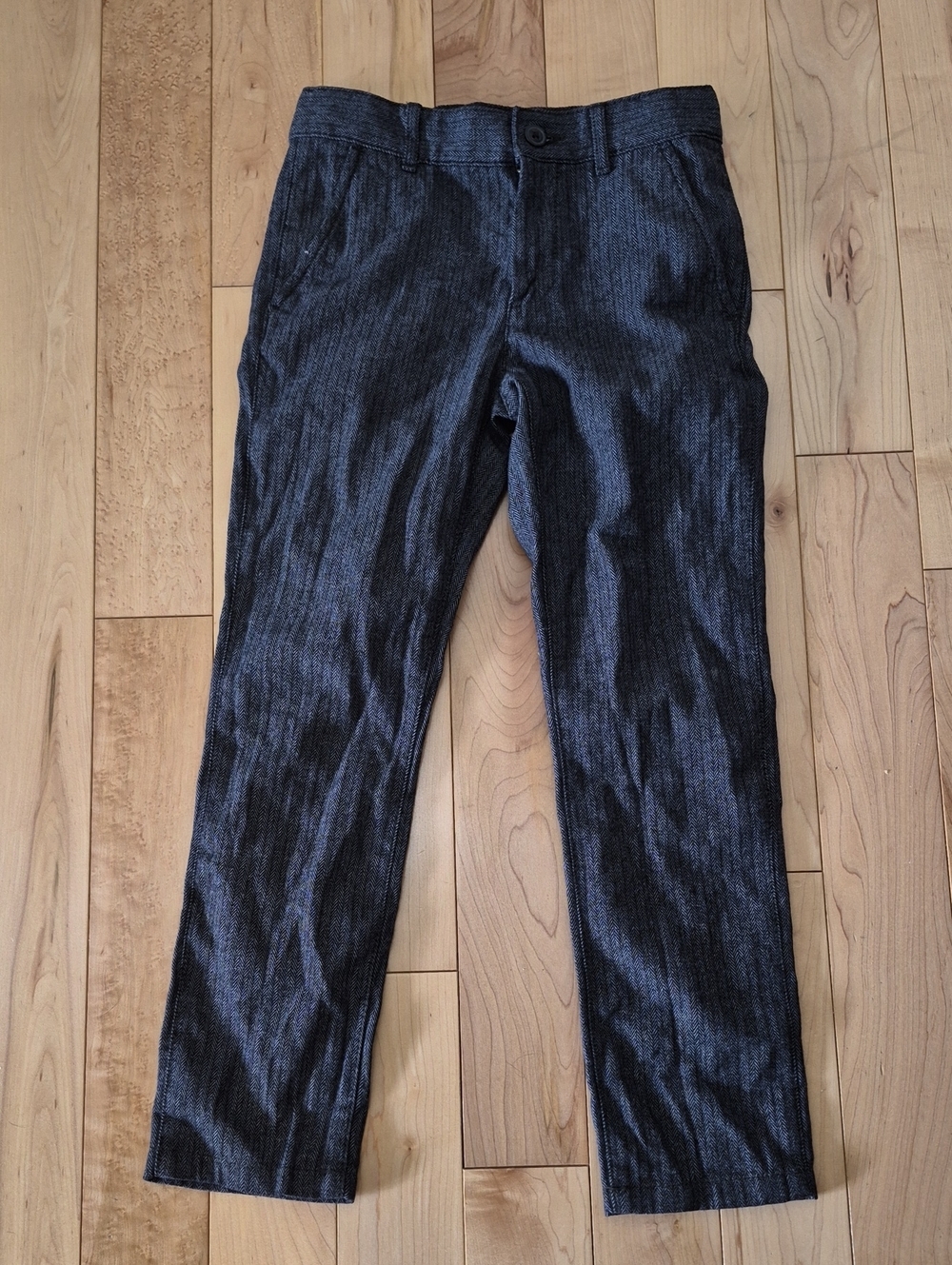 Boys Size 8 The Children's Place Dark Heather Charcoal Pinstripe Pants